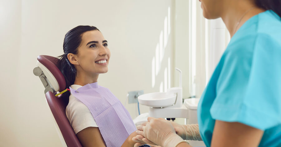 patient receiving oral sedation at the dentist's office