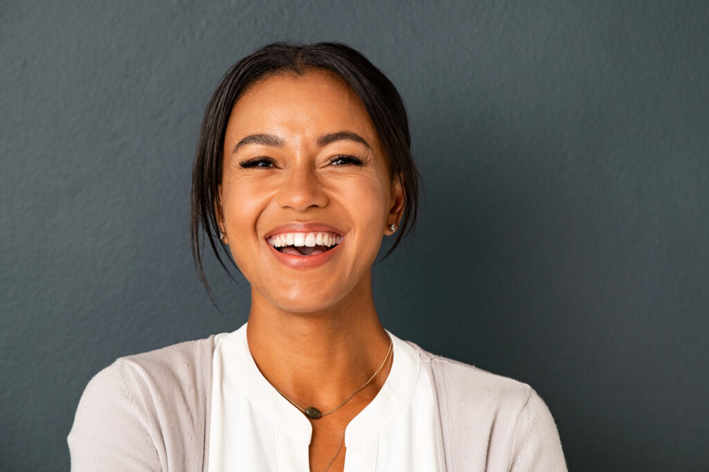 woman showing a bright smile